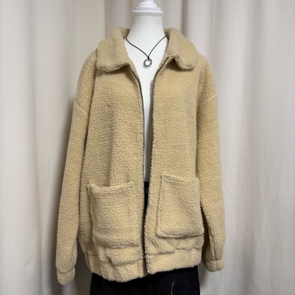 MNY Cozy Tan Sherpa Jacket